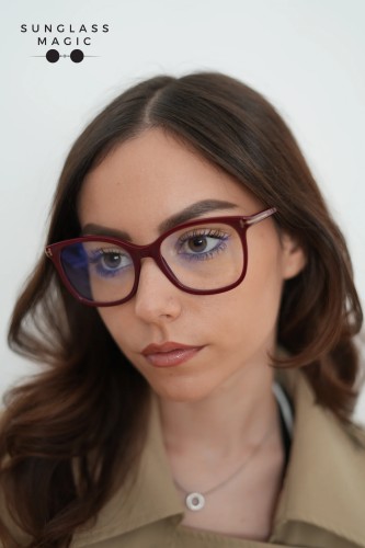 Tom Ford TF6089-B - 069 - 54 - CON LENTI CON FILTRO LUCE BLU-VIOLETTA Montature ottiche Burgundy Pillow (Rounded)
