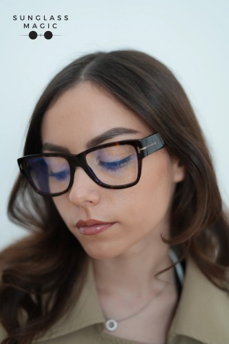 Tom Ford FT5878-B - 052 - 55 - CON LENTI CON FILTRO LUCE BLU-VIOLETTA Montature ottiche Cat Eye