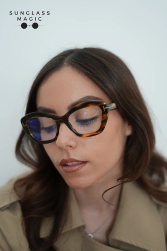 Tom Ford TF6044-B - 055 - 54 - CON LENTI CON FILTRO LUCE BLU-VIOLETTA Montature ottiche Havanna Cat Eye
