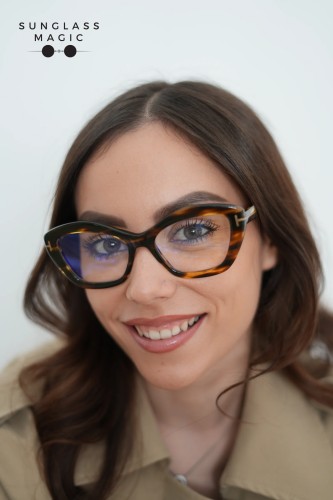 Tom Ford TF6044-B - 055 - 54 - CON LENTI CON FILTRO LUCE BLU-VIOLETTA Montature ottiche Havanna Cat Eye
