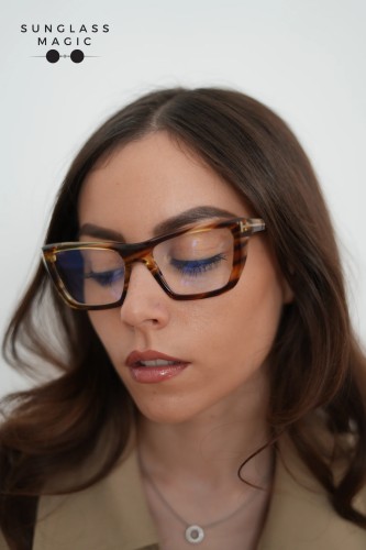 Tom Ford TF6047-B - 055 - 54 - CON LENTI CON FILTRO LUCE BLU-VIOLETTA Montature ottiche Havanna Square