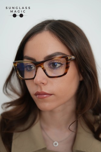 Tom Ford TF6047-B - 055 - 54 - CON LENTI CON FILTRO LUCE BLU-VIOLETTA Montature ottiche Havanna Square