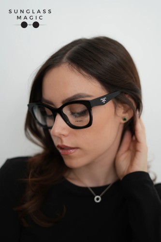 PRADA PR A05V - ​16K1O1 - ​52 Montature ottiche Noir Angulaire