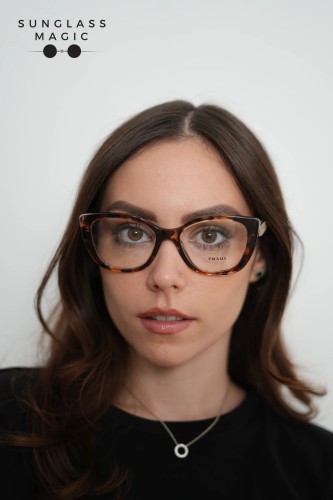 PRADA PR B04V - 07R1O1 - ​53 Montature ottiche Havanna Cat Eye