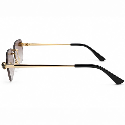 Cartier CT0448O with Diamond-Cut Lenses – Custom-Made - 001 - 54 - CON LENTI FOTOCROMATICHE Occhiali da sole Gold Square