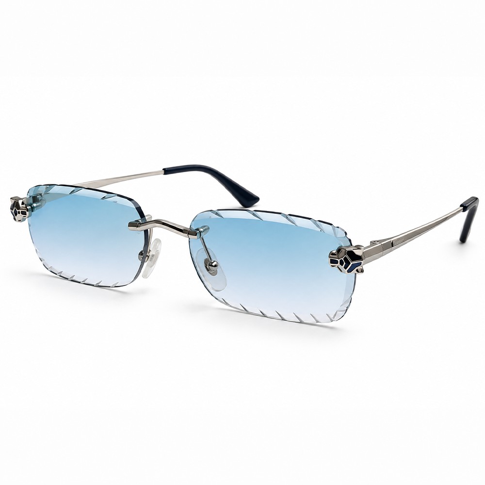 Cartier CT0448O with Diamond-Cut Lenses – Custom-Made - 002 - 54 - CON LENTI FOTOCROMATICHE Occhiali da sole Silver Square