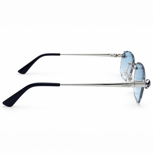 Cartier CT0448O with Diamond-Cut Lenses – Custom-Made - 002 - 54 - CON LENTI FOTOCROMATICHE Occhiali da sole Silver Square