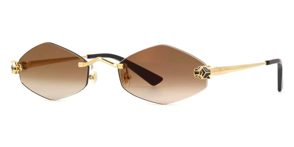 Cartier CT0433S - 002 - 55 Occhiali da sole Gold Cat Eye