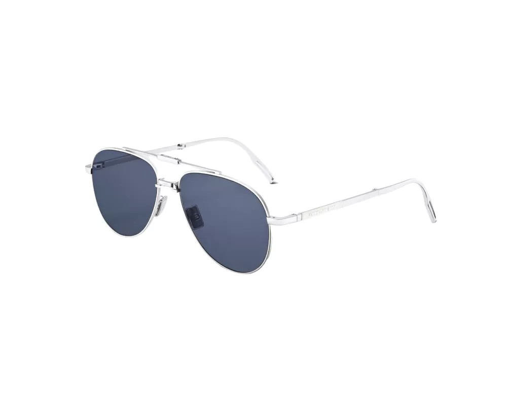 Dior DIOR90 A1U - F0B0 O - 57 - Pieghevole Occhiali da sole Silver Pilot (Aviator)