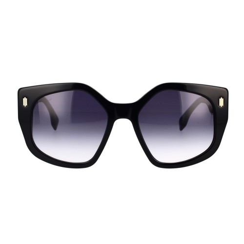 Fendi FE40017I - 01W - 55 Occhiali da sole Black Pillow (Rounded)