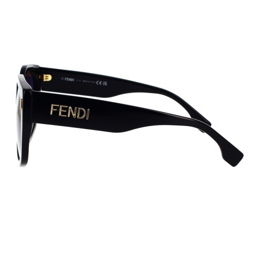 Fendi FE40017I - 01W - 55 Occhiali da sole Black Pillow (Rounded)