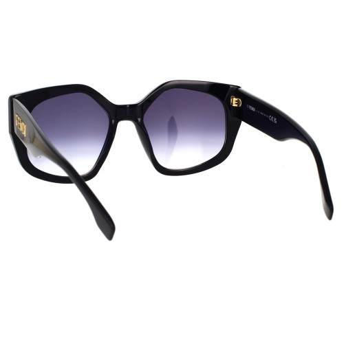 Fendi FE40017I - 01W - 55 Occhiali da sole Black Pillow (Rounded)