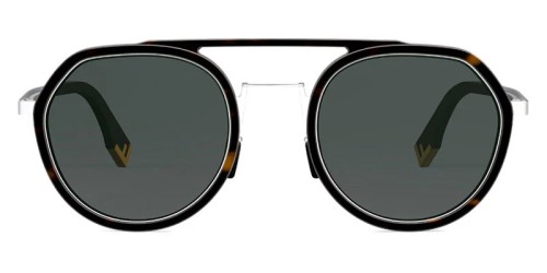 Fendi FE40040U - 52A - 51 Occhiali da sole Black Pilot (Aviator)