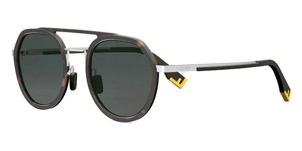 Fendi FE40040U - 52A - 51 Occhiali da sole Black Pilot (Aviator)