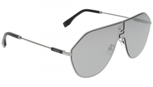 Fendi FE40080U - 12C - 65 Occhiali da sole Silver Pilot (Aviator)