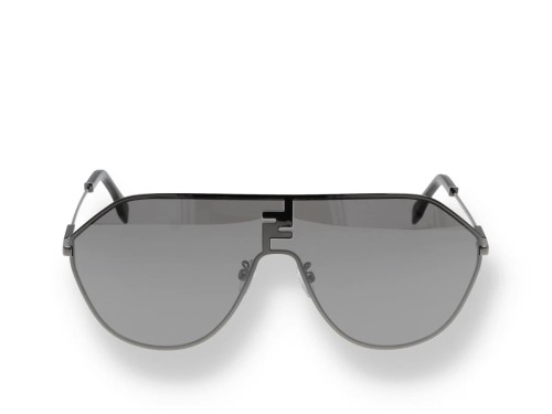 Fendi FE40080U - 12C - 65 Occhiali da sole Silver Pilot (Aviator)