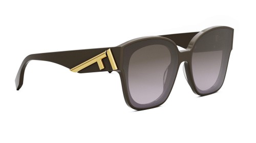 Fendi FE40098I - 48F - 63 Occhiali da sole Brown Pillow (Rounded)