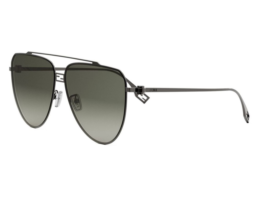Fendi FE40122U - 14P - 59 Occhiali da sole Black Pilot (Aviator)