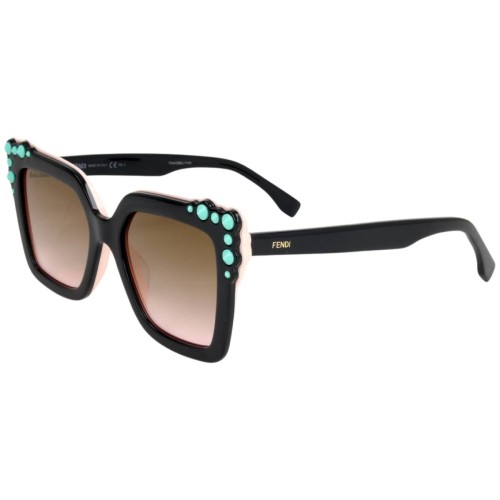 Fendi FF 0260/S - 3H253 - 52 Occhiali da sole Black Pillow (Rounded)