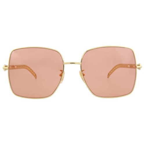 Gucci GG0724S WITHOUT CHAIN - 005 - 61 Occhiali da sole Gold Square