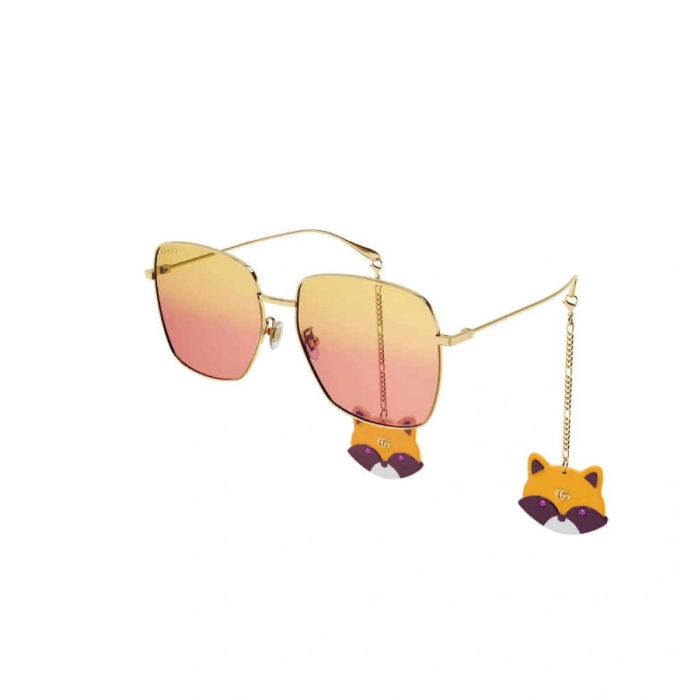 Gucci GG1031S WITH CHAIN - 005 - 59 Occhiali da sole Gold Square