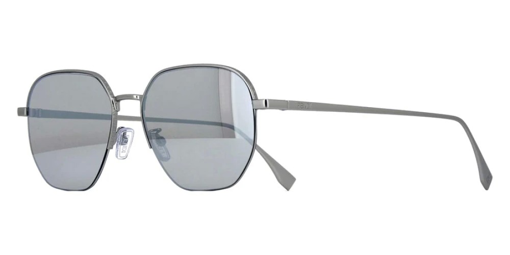 Fendi FE40004U - 17C - 55 Occhiali da sole Silver Pillow (Rounded)