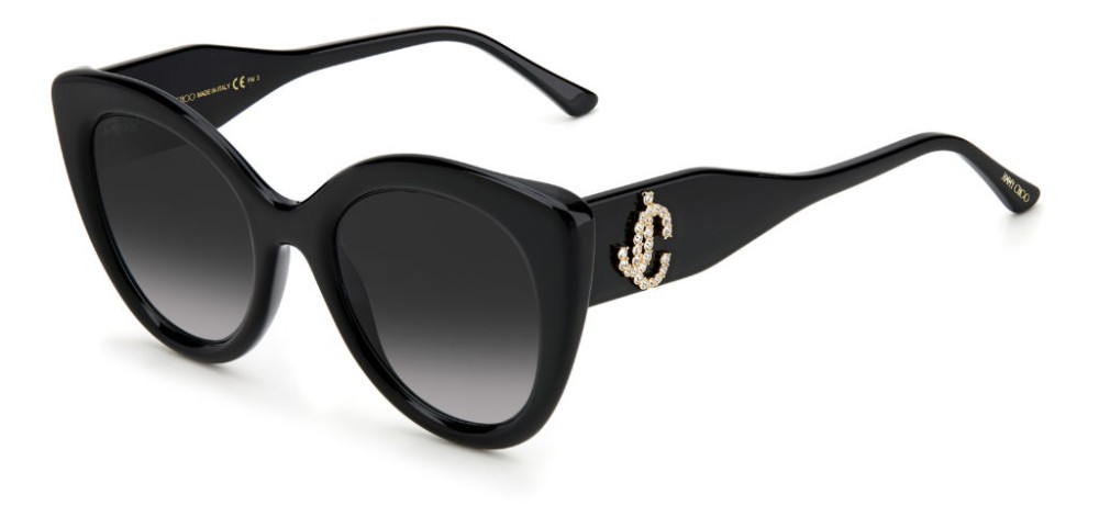 Jimmy Choo LEONE/S - 8079O - 52 Occhiali da sole Black Pillow (Rounded)
