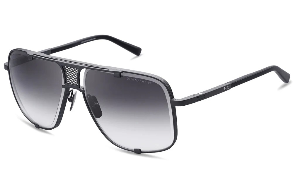 Dita MACH FIVE TITANIUM DRX-2087 - H - 64 Occhiali da sole Black Pilot (Aviator)