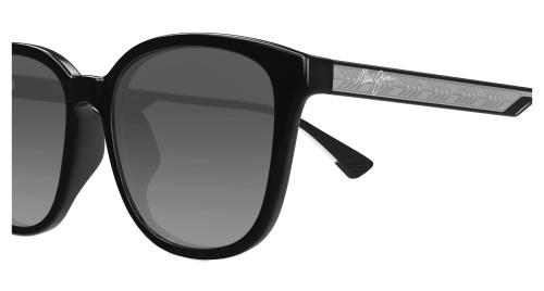Maui Jim MJ0647SA KU'IKAHI AF - 001 - 55 - CON LENTI POLARIZZATE Occhiali da sole Black Pillow (Rounded)