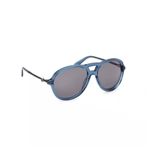 Moncler ML0288 PEAKE - 90D - 60 - CON LENTI POLARIZZATE Occhiali da sole Blue Pilot (Aviator)