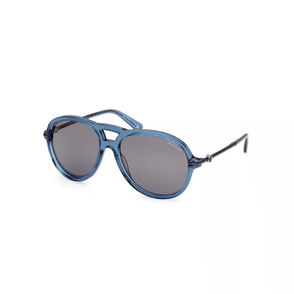 Moncler ML0288 PEAKE - 90D - 60 - CON LENTI POLARIZZATE Occhiali da sole Blue Pilot (Aviator)
