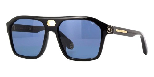 Philipp Plein SPP072 BRAVE SHADES - 0700 - 57 Occhiali da sole Black Pilot (Aviator)