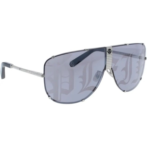 Philipp Plein SPP075 STUD 579L Occhiali da sole Silver Shield