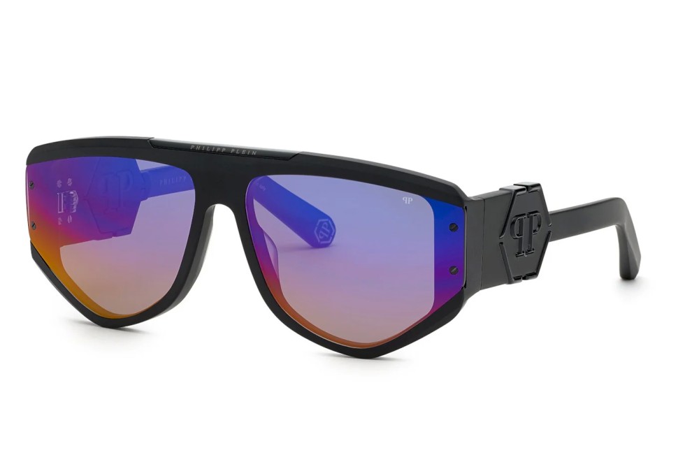 Philipp Plein SPP093 EGO - 703V - 65 Occhiali da sole Black Pilot (Aviator)