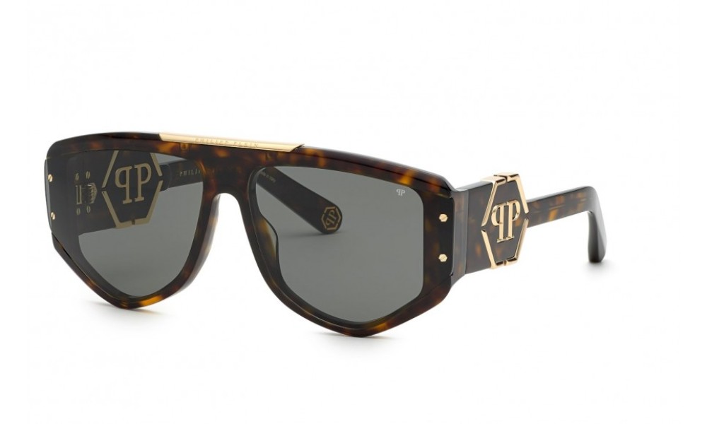 Philipp Plein SPP093 EGO - 0722 - 65 Occhiali da sole Havanna Pilot (Aviator)