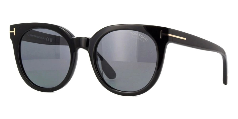 Tom Ford FT1109 MOIRA ECO - 01D - 53 - CON LENTI POLARIZZATE Occhiali da sole Black Round