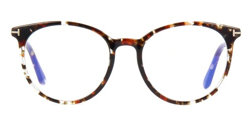 Tom Ford TF5575-B - 055 - 51 - CON LENTI CON FILTRO LUCE BLU-VIOLETTA Montature ottiche Havanna Round