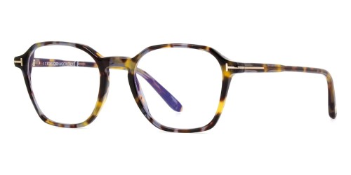 Tom Ford TF5804-B - 055 - 50 - CON LENTI CON FILTRO LUCE BLU-VIOLETTA Montature ottiche Havanna Square