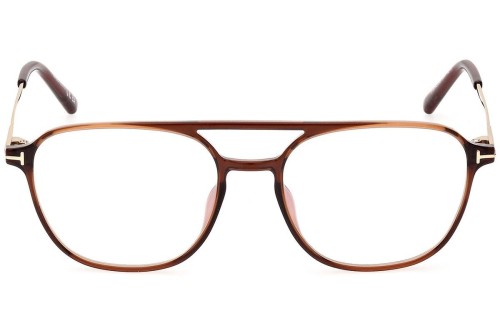 Tom Ford TF5874-B - 048 - 54 - CON LENTI CON FILTRO LUCE BLU-VIOLETTA Montature ottiche Havanna Pilot (Aviator)