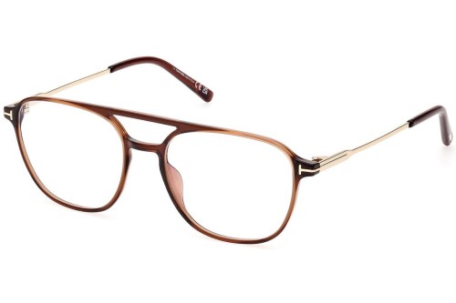 Tom Ford TF5874-B - 048 - 54 - CON LENTI CON FILTRO LUCE BLU-VIOLETTA Montature ottiche Havanna Pilot (Aviator)