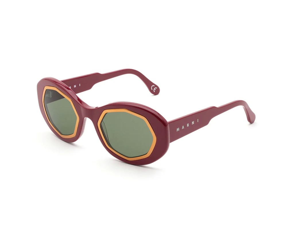 Marni XQB Mount Bromo Bordeaux - 52 Occhiali da sole Burgundy Oval