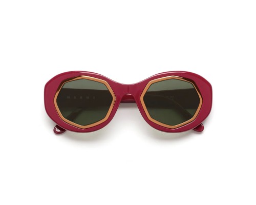 Marni XQB Mount Bromo Bordeaux - 52 Occhiali da sole Burgundy Oval