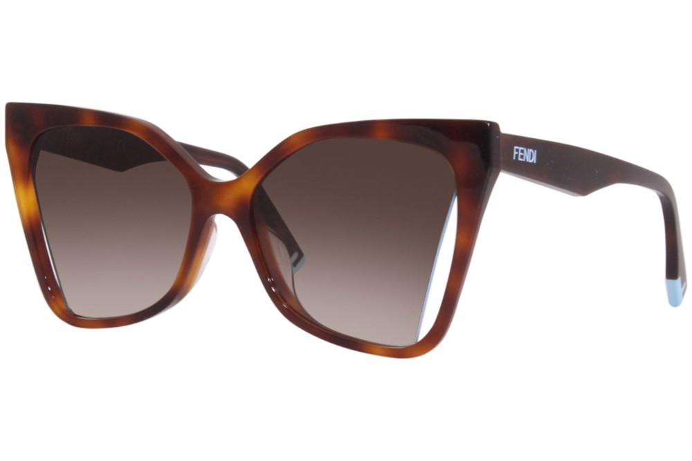 Fendi FE40010U - 53F - 55 Occhiali da sole Havanna Cat Eye