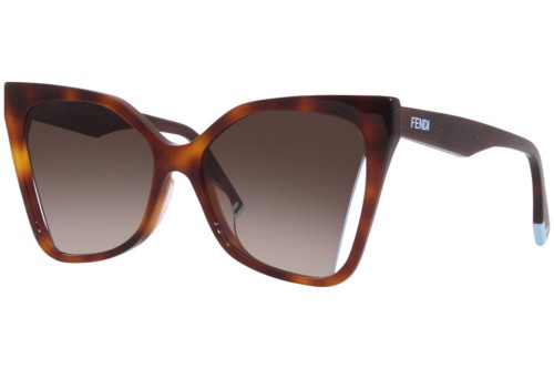 Fendi FE40010U - 53F - 55 Occhiali da sole Havanna Cat Eye