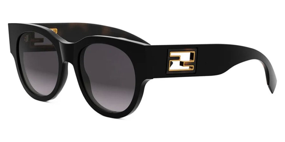 Fendi FE40147I - 01B - 53 Occhiali da sole Black Round