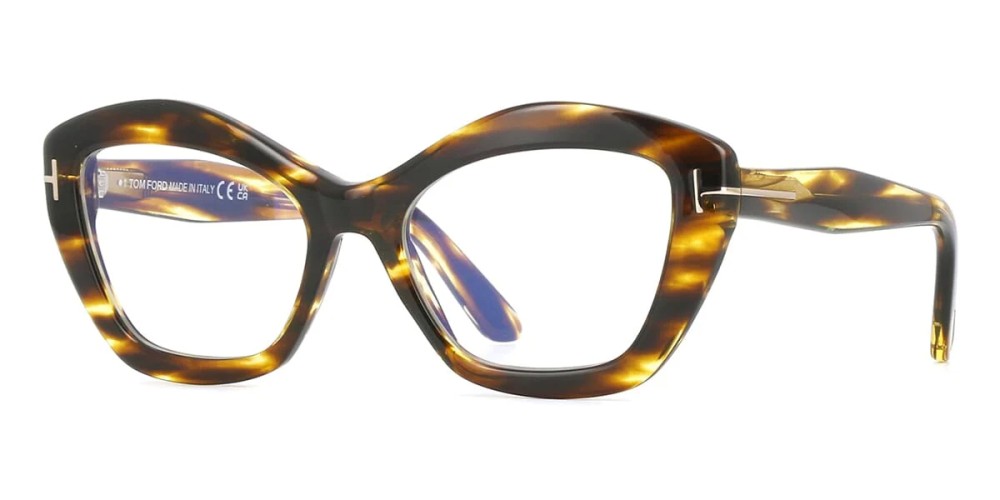 Tom Ford TF6044-B - 055 - 54 - CON LENTI CON FILTRO LUCE BLU-VIOLETTA Montature ottiche Havanna Cat Eye
