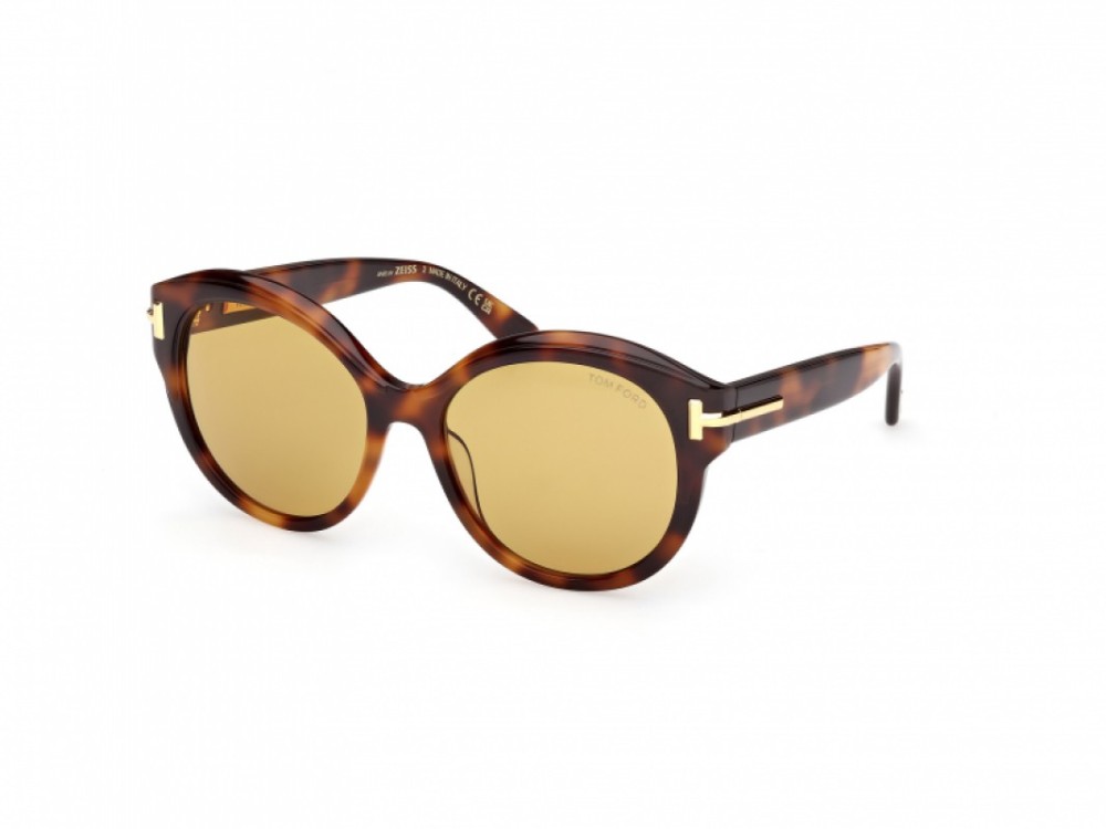 Tom Ford FT1251 ICON COLLECTION - 53E - 57 Occhiali da sole Havanna Pillow (Rounded)