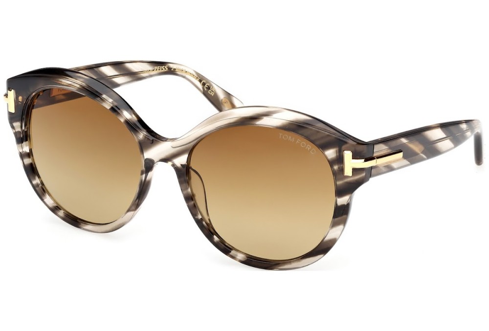 Tom Ford FT1251 ICON COLLECTION - 55F - 57 Occhiali da sole Havanna Pillow (Rounded)