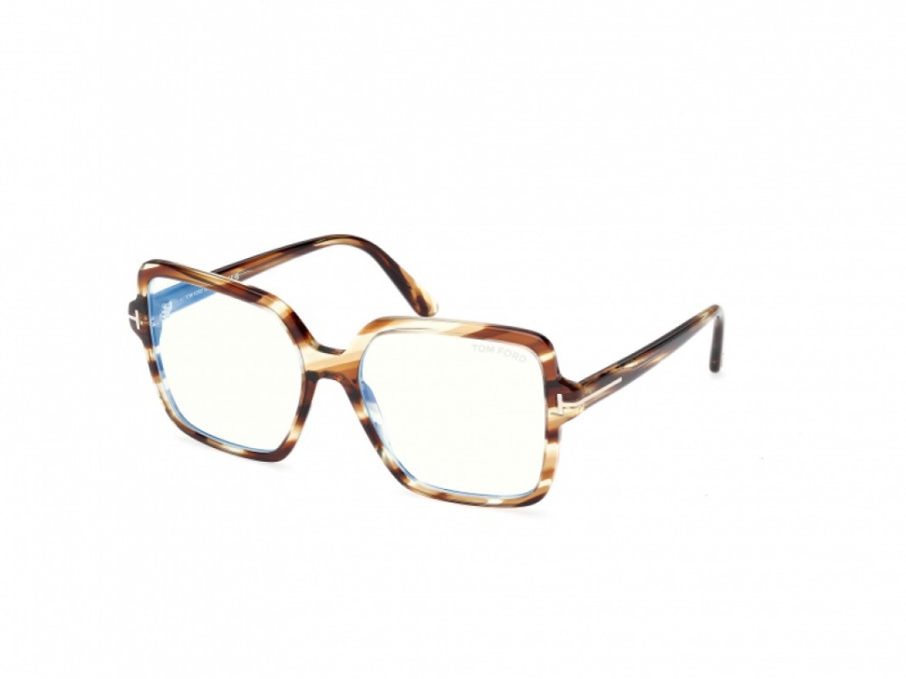 Tom Ford TF6063-B - 055 - 56 - CON LENTI CON FILTRO LUCE BLU-VIOLETTA Montature ottiche Havanna Square
