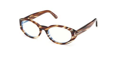 Tom Ford TF6067-B - 055 - 54 - CON LENTI CON FILTRO LUCE BLU-VIOLETTA Montature ottiche Havanna Oval